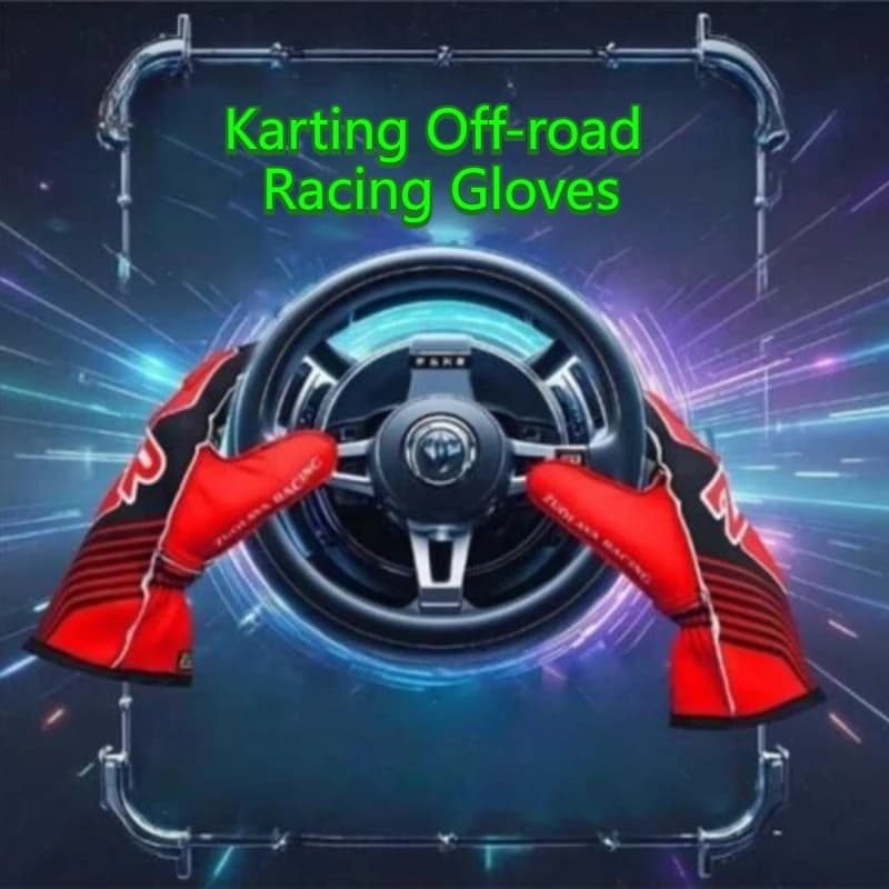 Guanti da corsa fuoristrada per kart all'aperto Motocicletta Cucitura esterna antiscivolo Leggero in silicone con palmo pieno Resistente all'usura