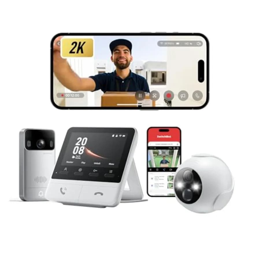 Videocitofono Wireless con Monitor per Esterni, Telecamera 2K FHD con Schermo da 4,3 Pollici, Visione Integrale, Audio Bidirezionale, Rilevamento Movimento