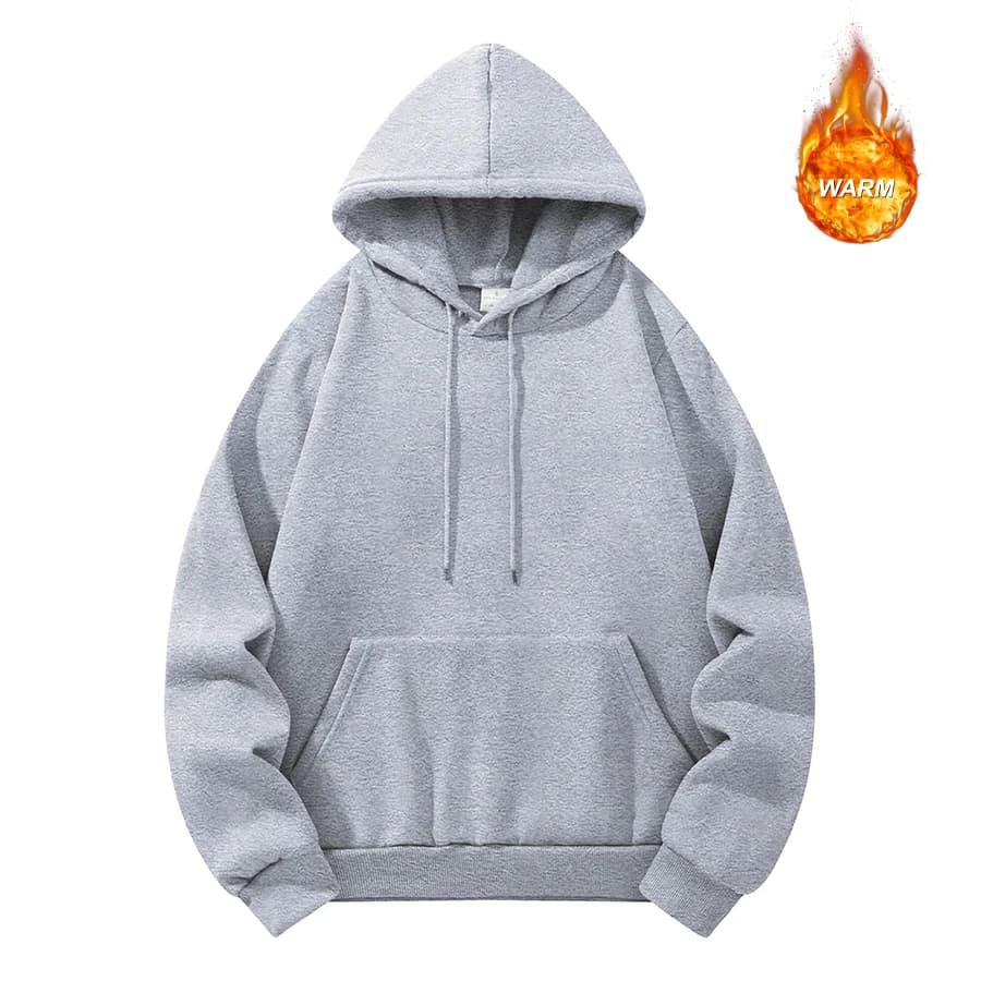 Men's Solid Color Hooded Sweatshirt Loose Fit Thickened Pullover Sweatshirt For Autumn And Winter Suitable For Everyday Commute