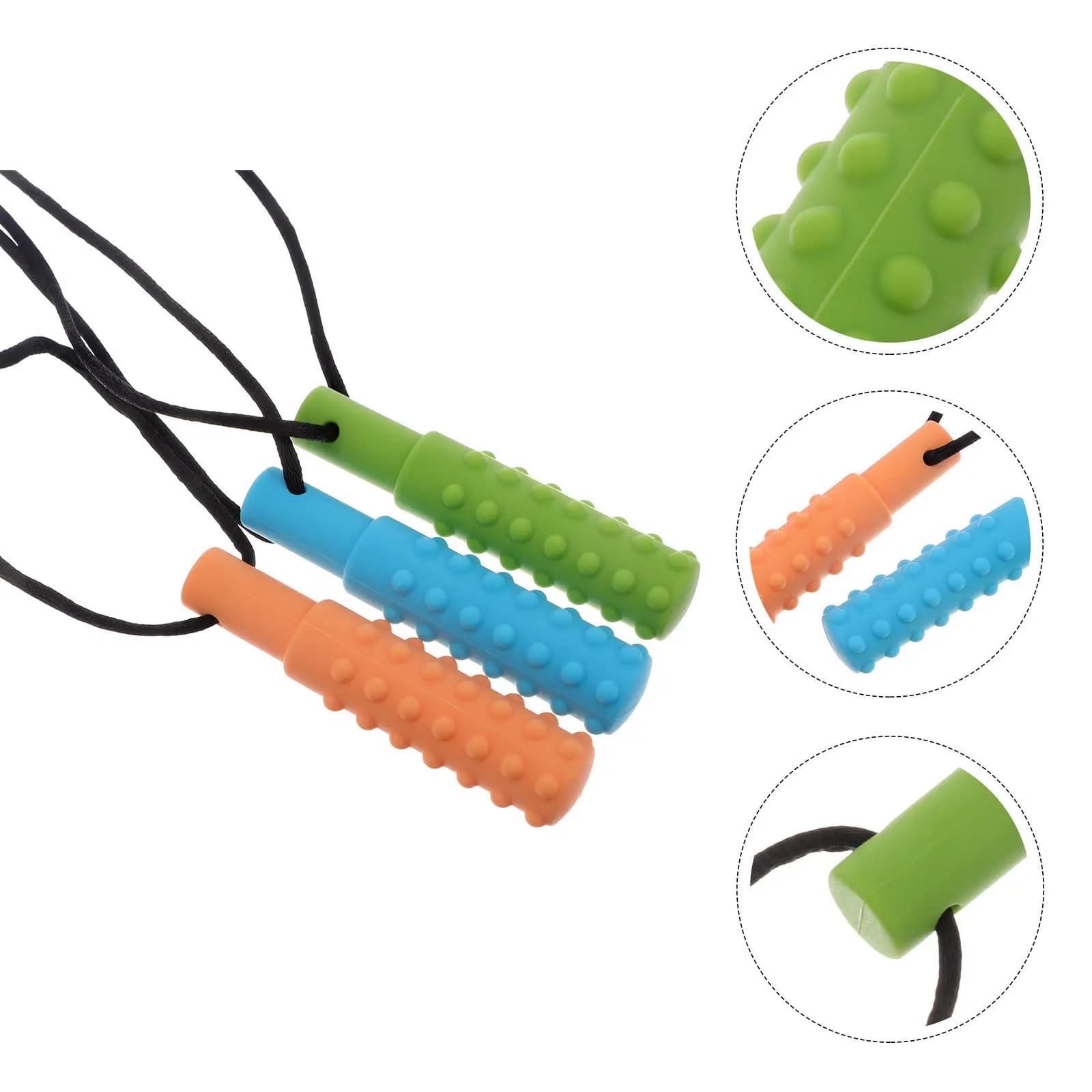 Set di 3 Collane Massaggiagengive in Silicone per Neonati, Ciondolo Masticabile per Alleviare il Dolore della Dentizione, Protezione delle Gengive Sensibili, Strumento per la Cura Orale dei Bambini
