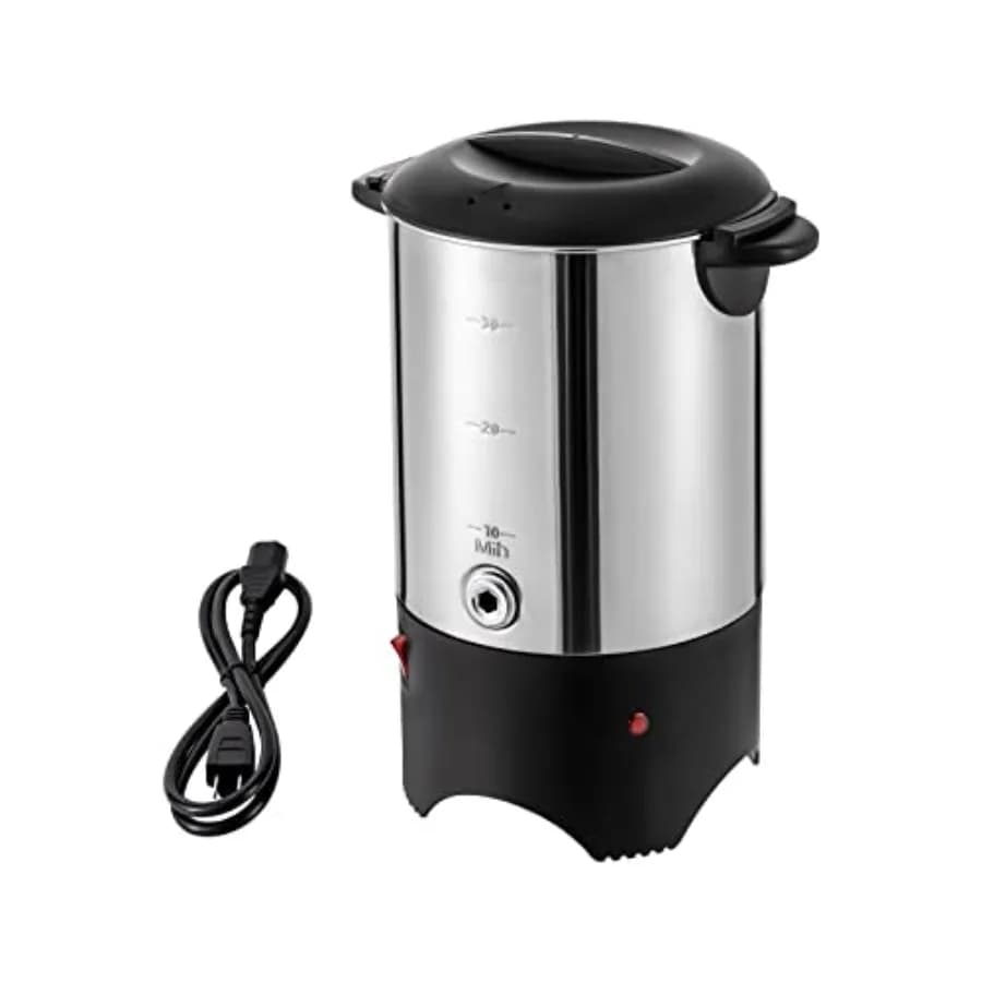 Stainless Steel Coffee Pot, 30-Cup Electric Coffee Maker, 5.2L 1000 Watt Rapid Heat Beverage Dispenser, Stainless Steel Coffee