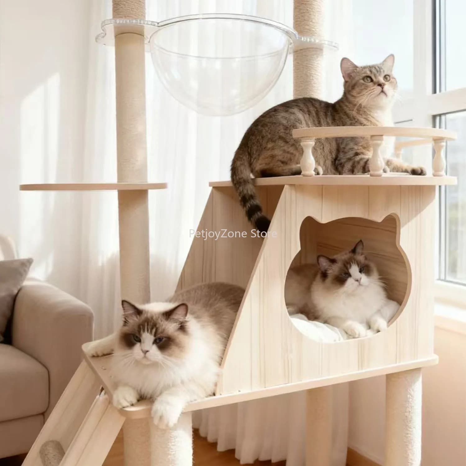 Cat Climbing Rack Cat's Nest Cat Tree Integrated Large Wooden Cat Rack House Grasping Column Not Occupying Pet Rack Model Y-38