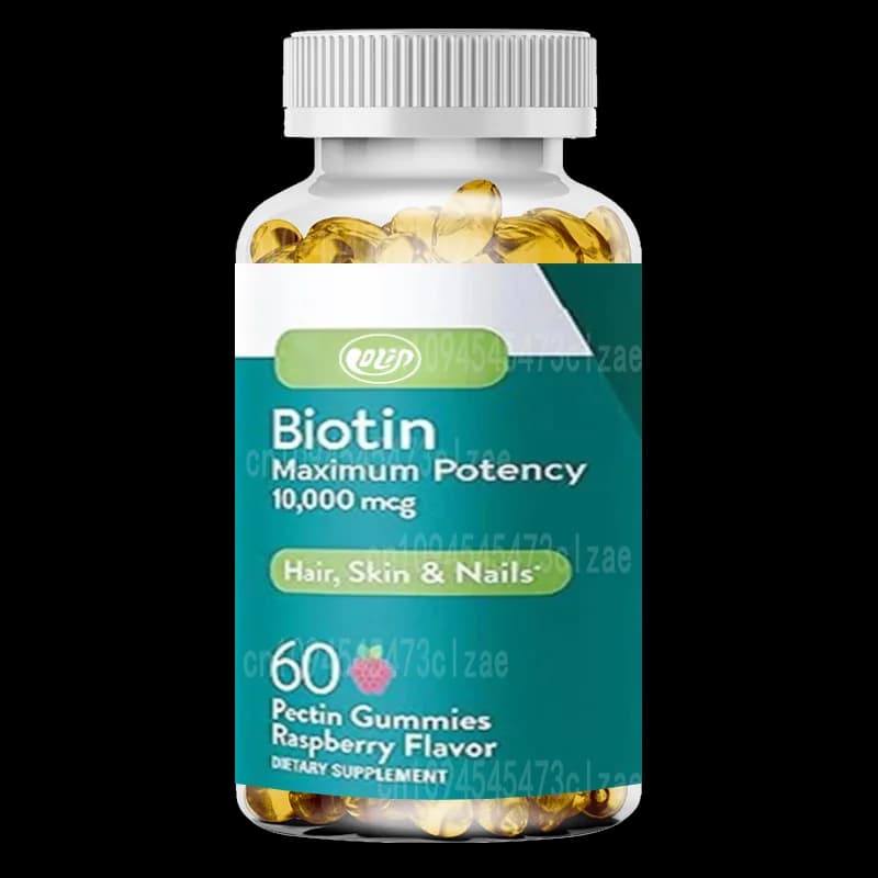 Caramelle gommose alla biotina - Vitamina B7- Integratori alimentari, vegetariani- Adatto per adulti, adolescenti e bambini - Sapore di lampone