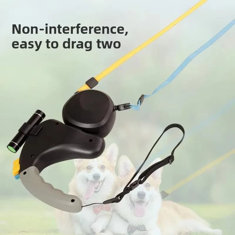 Guinzaglio per Cani a Doppia Testa con Dispositivo di Trazione a Motivo Solido, Impugnatura Aperta Uno-a-Uno, Corda Facile da Afferrare, Eco-friendly RIBBONS