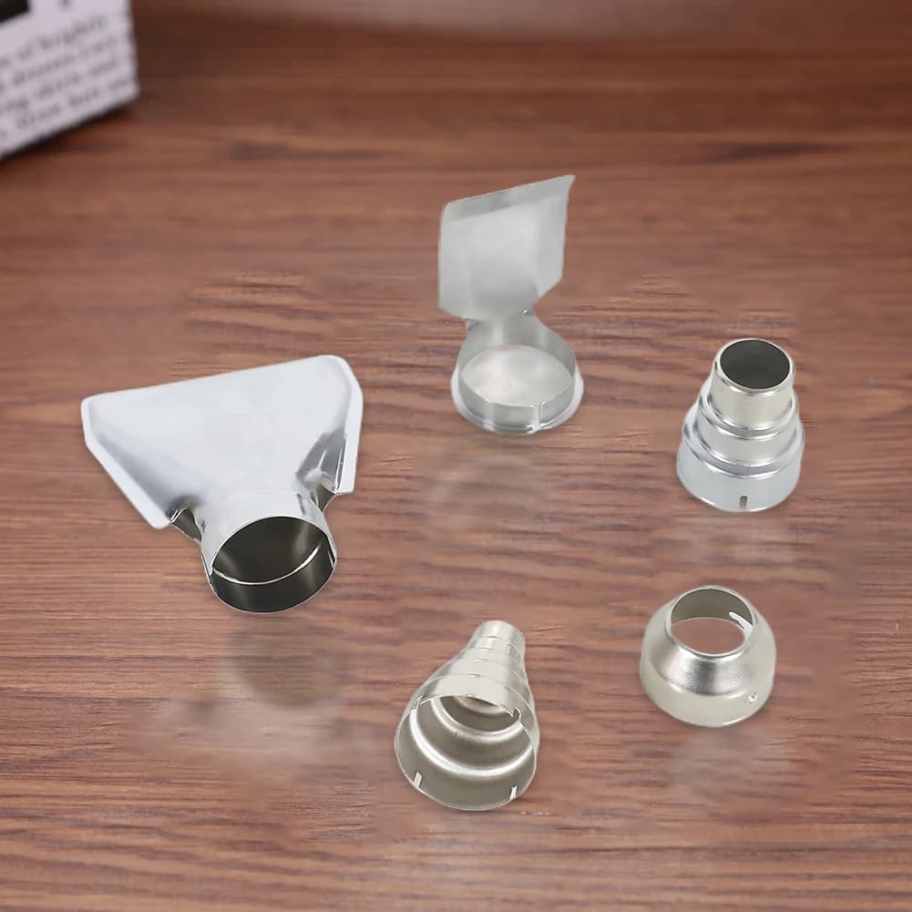 5pcs Fast Heating Heat Blower Nozzles Universal Heat Gun Nozzle Attachments Stainless Steel for Soldering Station Nozzle Tool