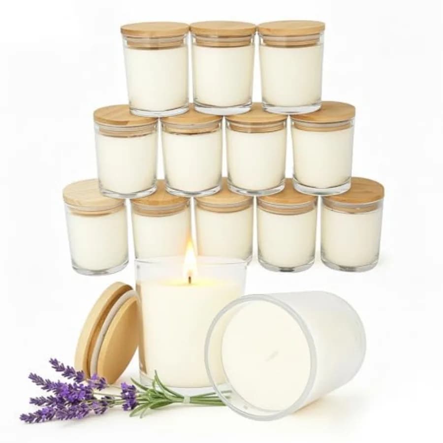 Set di 12 Candele Profumate da 6oz, Candele Aromaterapiche in Pura Cera di Soia, Fragranza Rilassante per la Casa, Confezione Regalo per Matrimoni, Bomboniere