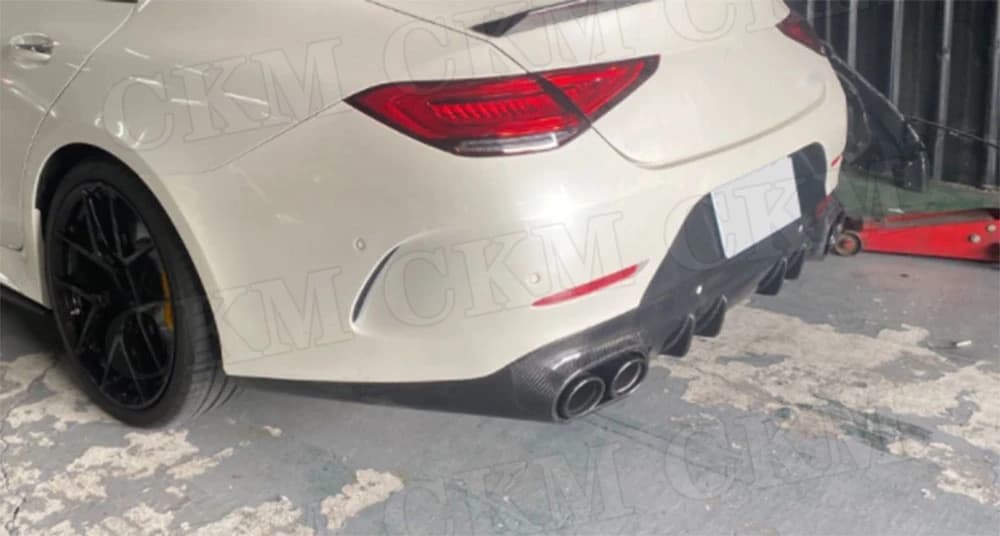 Carbon fiber rear lip diffuser housing for Benz Class CLS W257 CLS260 300 350 450 CLS53 AMG 2019 UP PP Rear bumper skirt