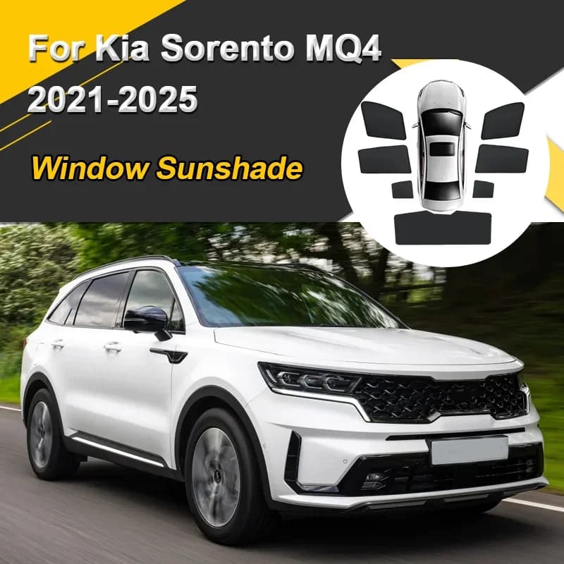Car Sun Shades For Kia Sorento MQ4 MK4 2021 2022-2025 Sunshades Magnetic Heat insulation Visor Window Curtains Auto Accessories