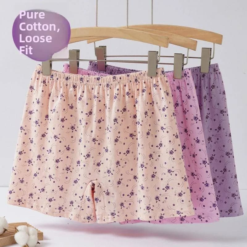 High Waist Cotton Ladies Underwear Four Corner Home Pants Loose Fit Comfortable Mom Safety Pants Elderly Loose Four Corner Pants