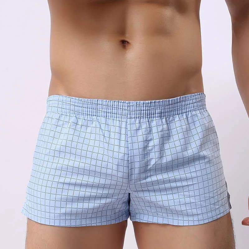 Pantaloni a freccia in cotone da uomo e da donna Pantaloncini morbidi e confortevoli per la casa Plaid Homewear Loose Lounge Wear Mutandine estive Cuecas