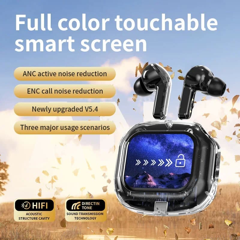 Bluetooth Wireless KH-7 5.4 headphones with ANC Noise, Low Stereo, HD Microphone, Gaming Headphones with LED Touch Screen Control