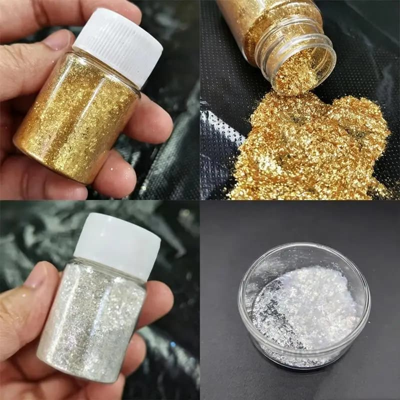 Golden White Pearlescent Mica Powder Glossy Nail Shimmer Pigment Suitable For Eyeshadow Jewelry Soap And Various DIY Handmade Cr