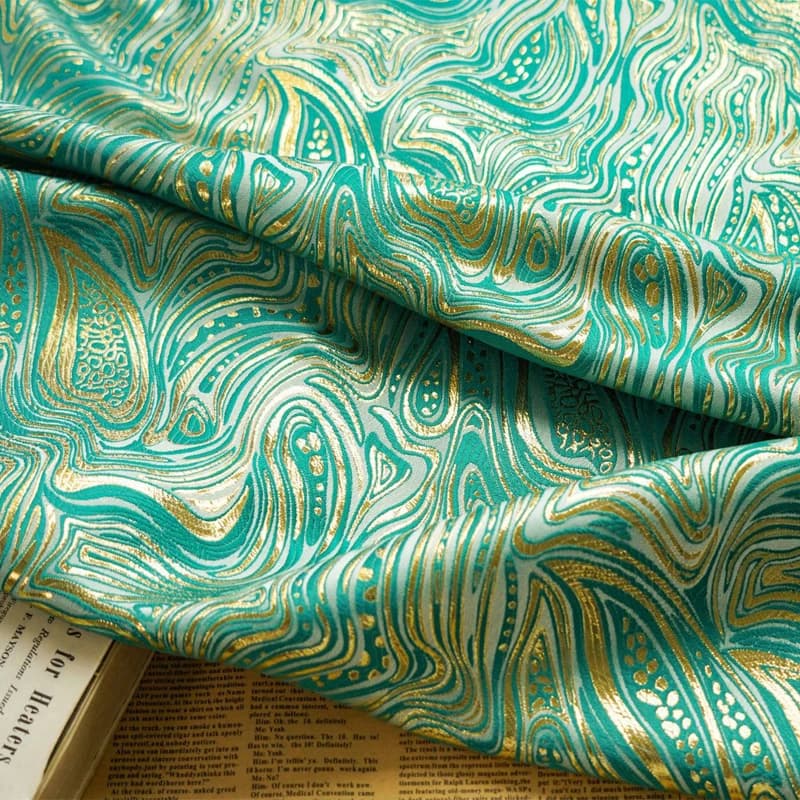 High-grade Gold Silk Striped Metallic Jacquard Fabric For Coat skirt Costumes Bags Decorative Sewing Cloth