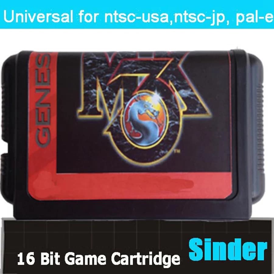 Carta da gioco MD Mortal Kombat 3 a 16 bit per Sega Mega Drive per Genesis