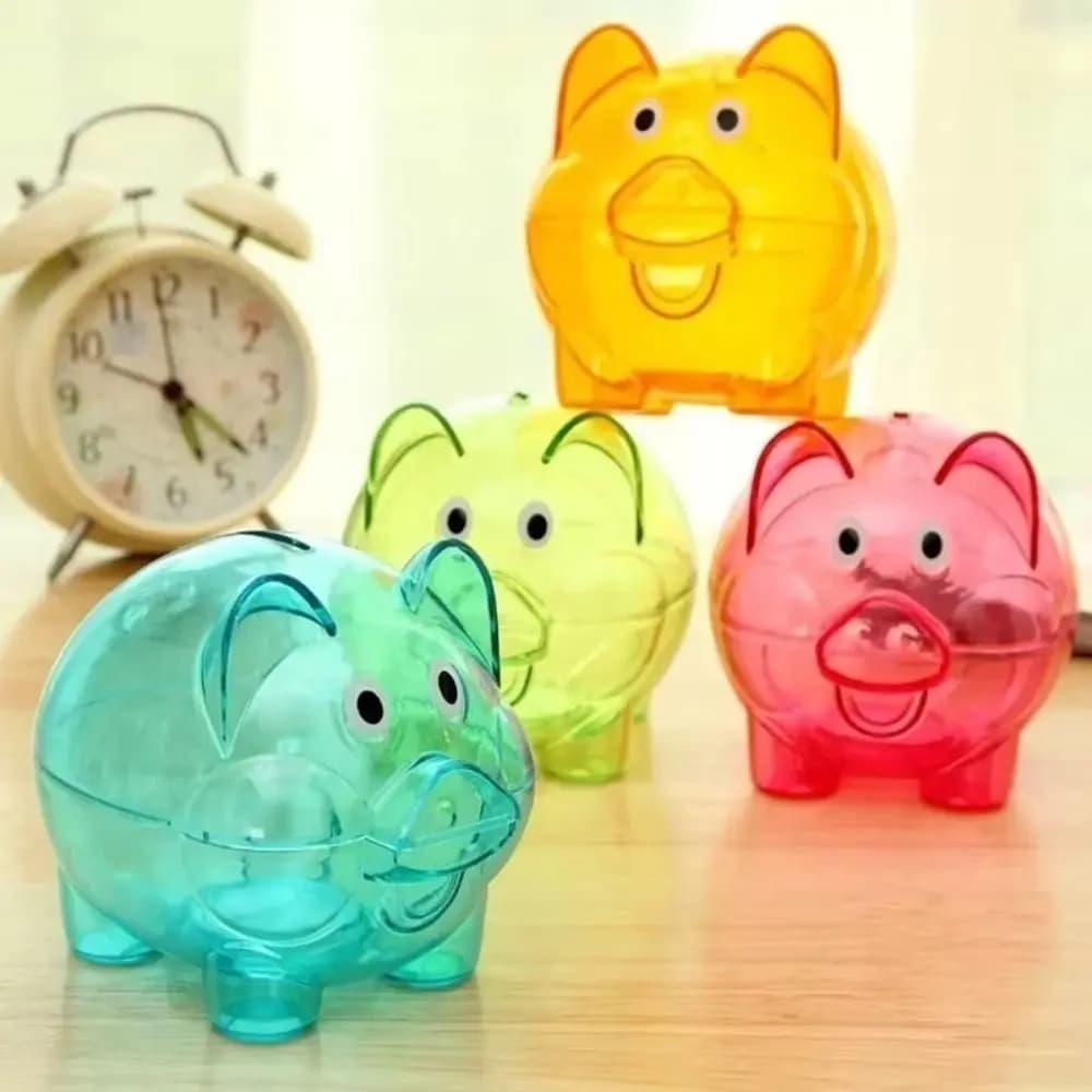 New Pig Shape Piggy Bank Transparent Reusable Storage Bottl Money Saving Box for Helps The Habit of Saving