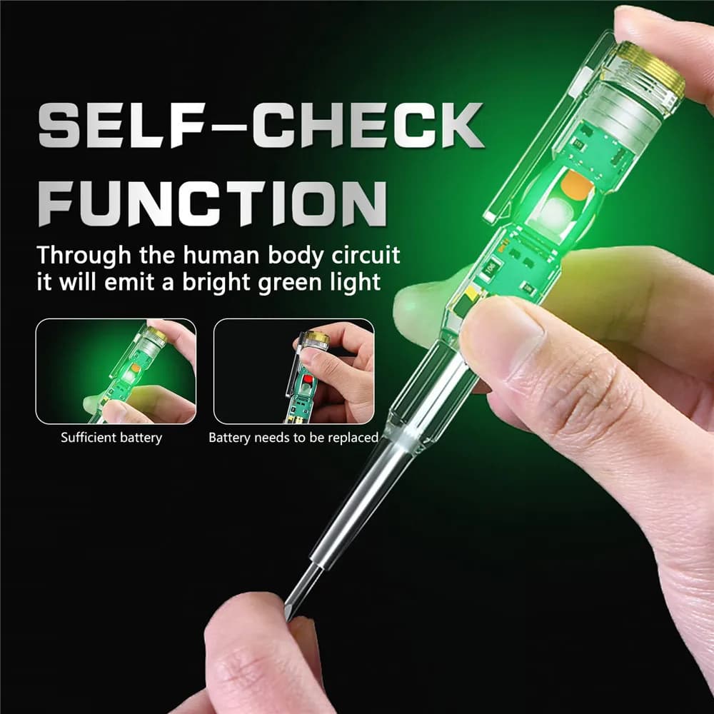 Penna tester di tensione intelligente AC Test di induzione senza contatto Matita Voltmetro Rilevatore di potenza Indicatore cacciavite elettrico