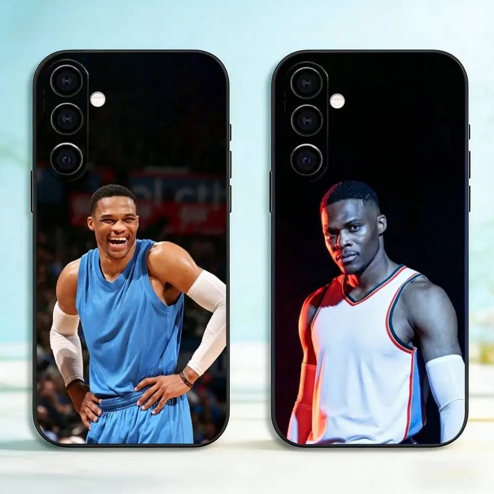 Russell W-Westbrook Basketball Support Phone Case per Samsung Galaxy A73,A72,A71,A70,A53,A52,A51, altre custodie morbide nere