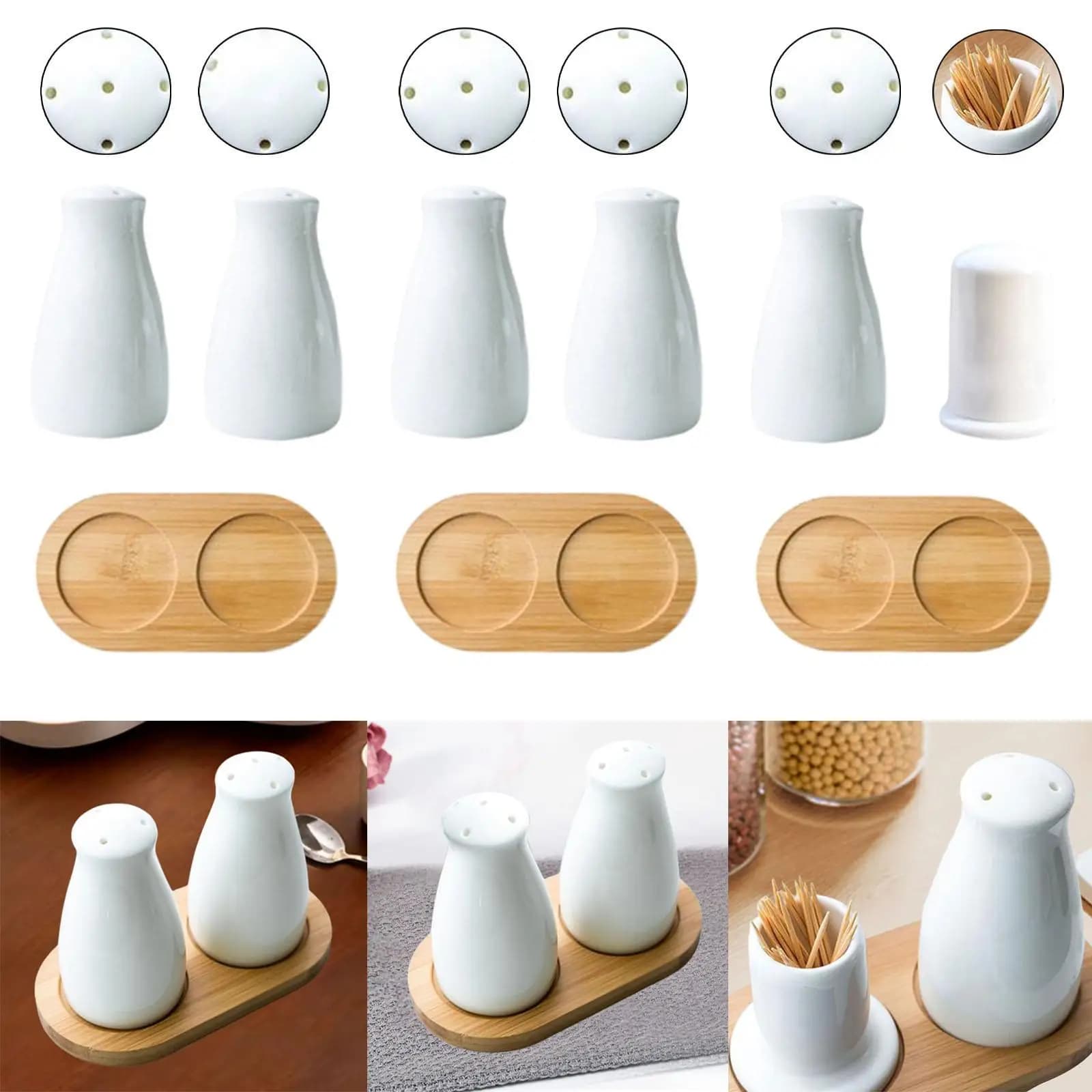 Salt and Pepper Shakers,Spice Dispenser,Kitchen Gadgets,Refillable,Ceramic Shaker Spice Shaker for BBQ Cooking Restaurants RV