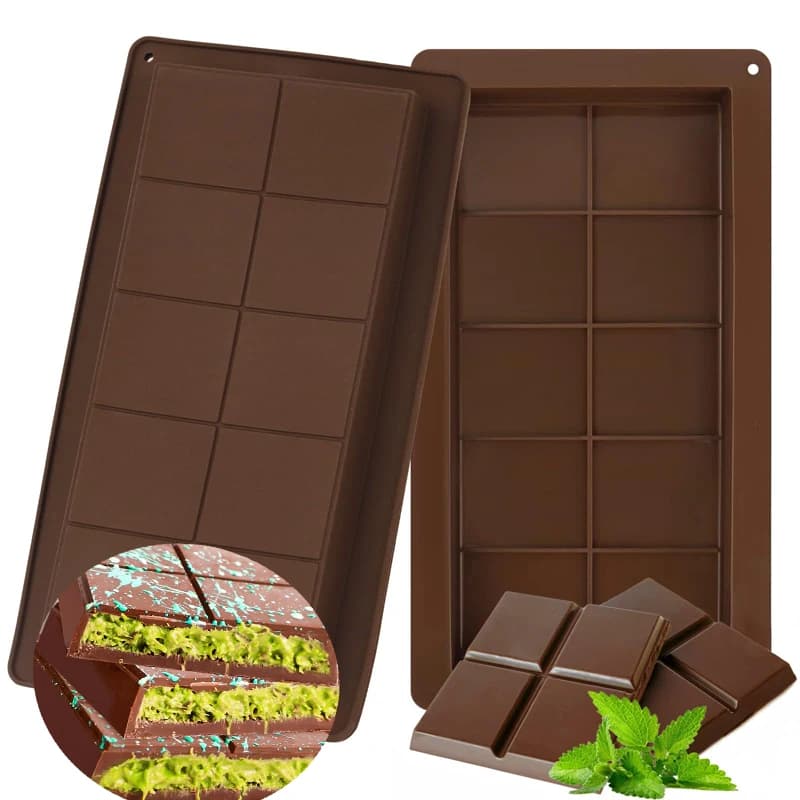 Stampi rettangolari in silicone per dolci, barrette energetiche, cioccolato, barrette proteiche, cornbread, budino, antiaderenti e riutilizzabili