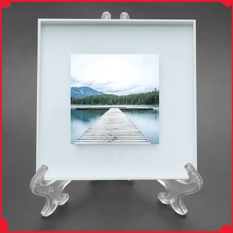 B17B 20X Transparent 7 Inch Cavalry Display Flat Support Bowl Frame Stand for Photo