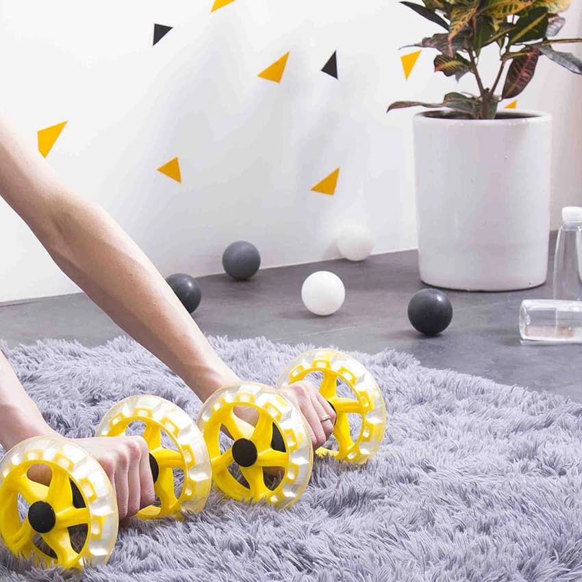 2 pcs/packing Ab Double Wheels Stretch Roller Endurance Elastic Substitute Exercise Rollers Abdominal Muscle Equipment Fitness