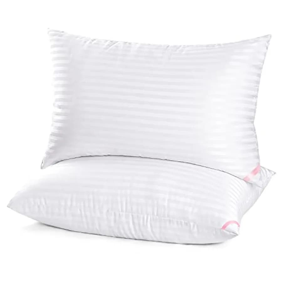 Cuscini da letto Hotel Collection per dormire, confezione da 2, misura Queen, per chi dorme su un fianco e sulla schiena, super morbidi, alternativa al piumino, in microfibra
