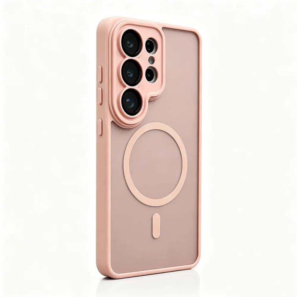 Luxury Matte Phone Case For Samsung Galaxy S26 S25 Edge S24 S23 Ultra Plus FE A56 A36 A17 A16 For Magsafe Wireless Charge Cover