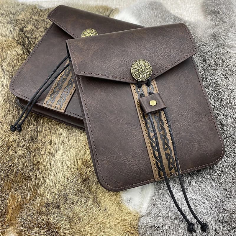 NamcheBarwa Medieval Retro Punk Money Pouch Bag Fanny Pack Belt Bag Costume Props Pu Leather Cosplay Bag Portable Coin Purse