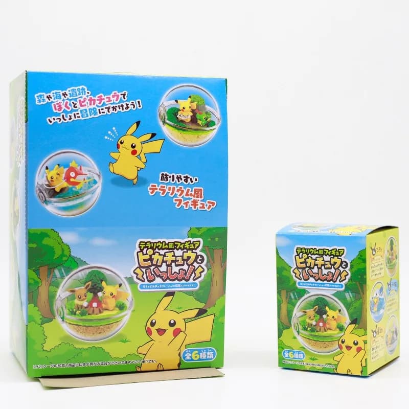 Pokemon Crystal Ball Scene Series Blind Box Toys Cute Cartoon Figure Pikachu Eevee Mew Piplup Magikarp Mimikyu Doll Gifts