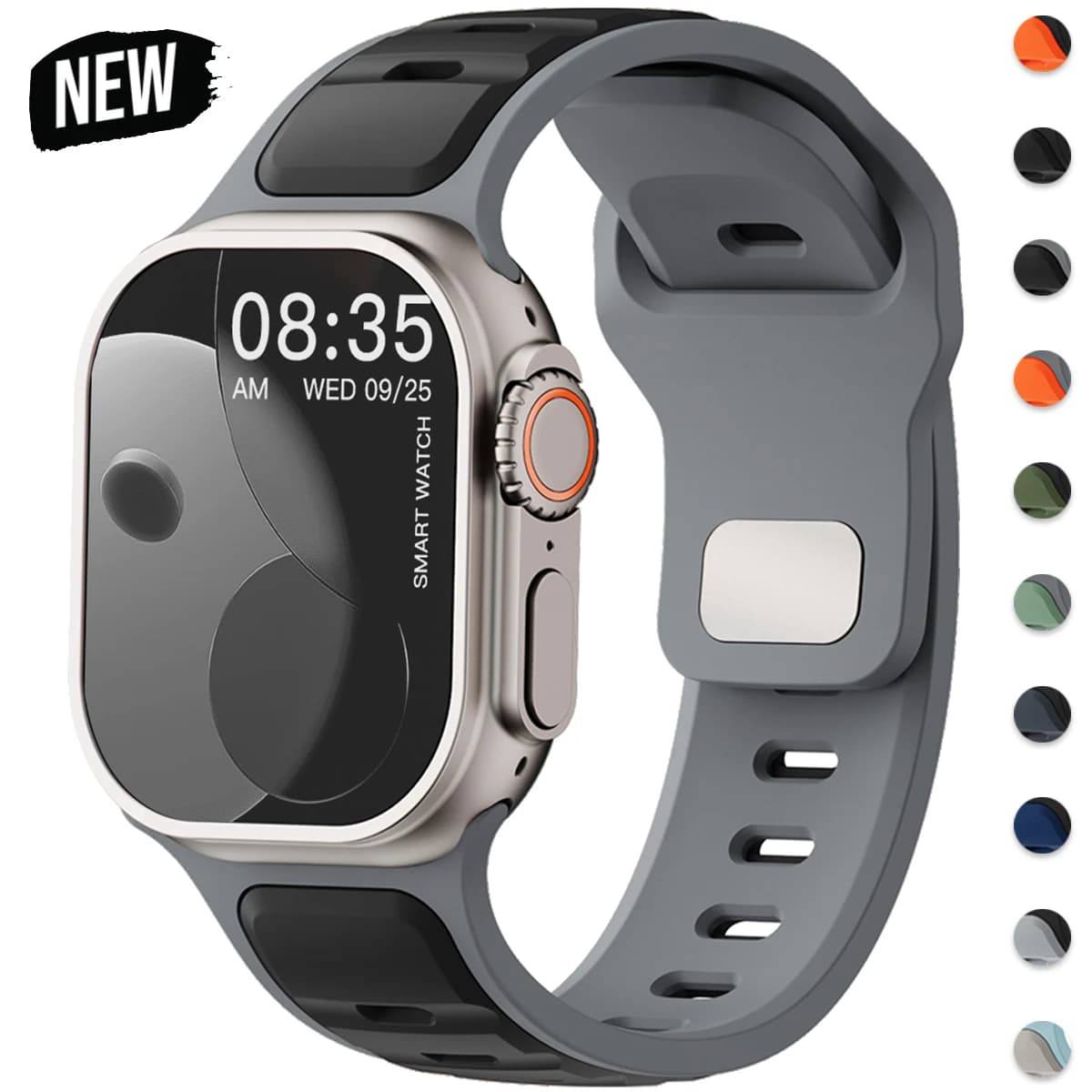 Silicone Strap for Apple Watch 49mm 46mm 44mm 42mm 41mm 40mm Sports Strap for Iwatch Series 10 9 8 7 6 5 4 Se Ultra 1 2 Man