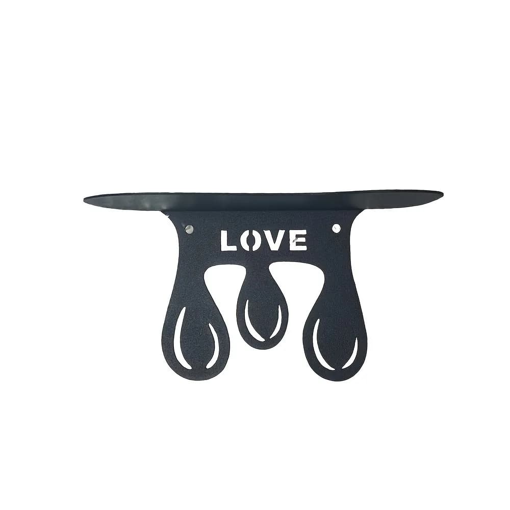 CIFBUY Creative Waterdrop Iron Wall Shelf Black Metal Floating Organizer Artistic Home Decor Storage Gift