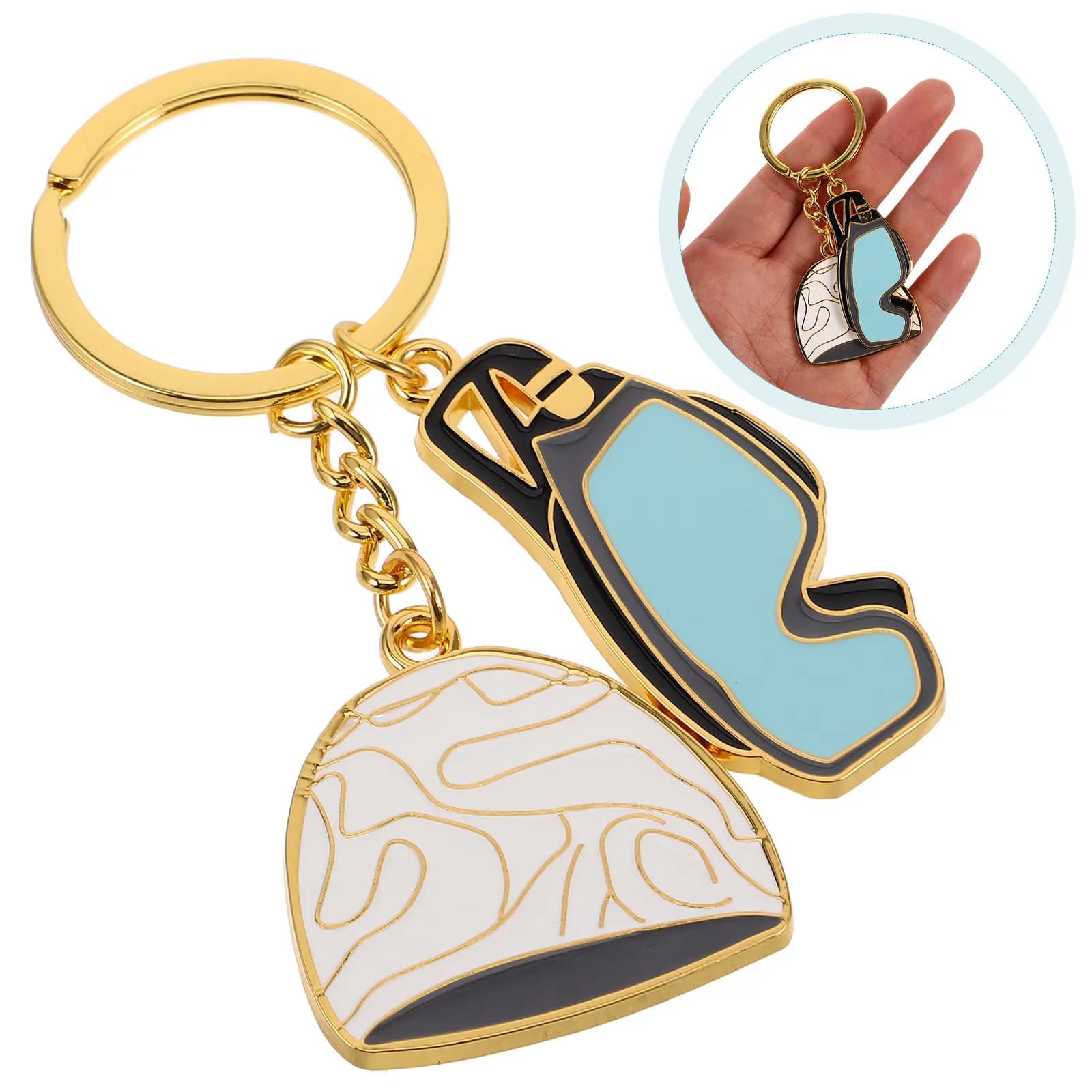 Nuoto Metal Keyring with Headphone Pendant and Occhialini, Nuoto Bag Decoration
