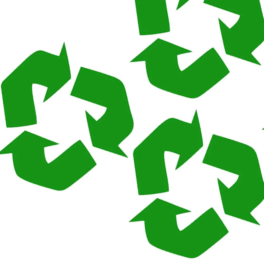 6 Pezzi Adesivi in Vinile con Simbolo Riciclo Verde per Contenitori, Bidoni della Spazzatura, Finestre, Porte, Auto, Quaderni, Autoadesivi, Eco-compatibili