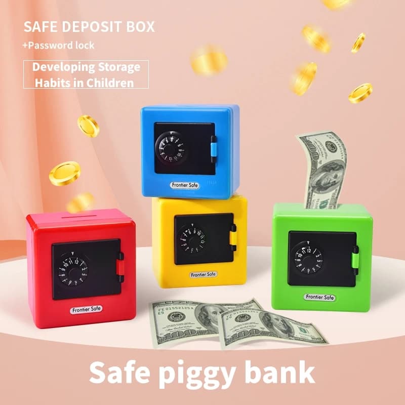 Mini salvadanaio sicuro per la casa, blocco banconote, password, salvadanaio, monete in contanti, custodia per codice di archiviazione, regalo di Natale per bambini