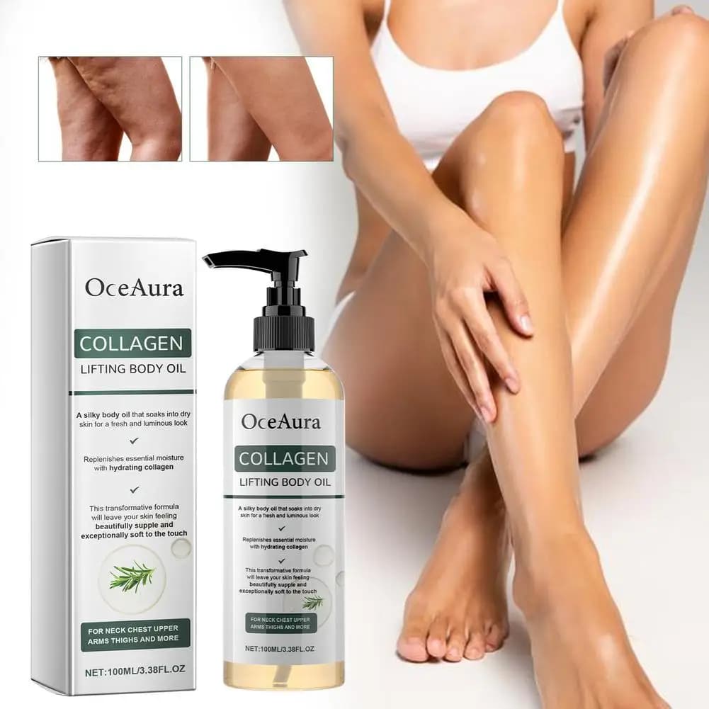 Body oil infused with collagen, moisturizing, firming, toning, massage oil for the whole body, long-lasting hydration for dry skins