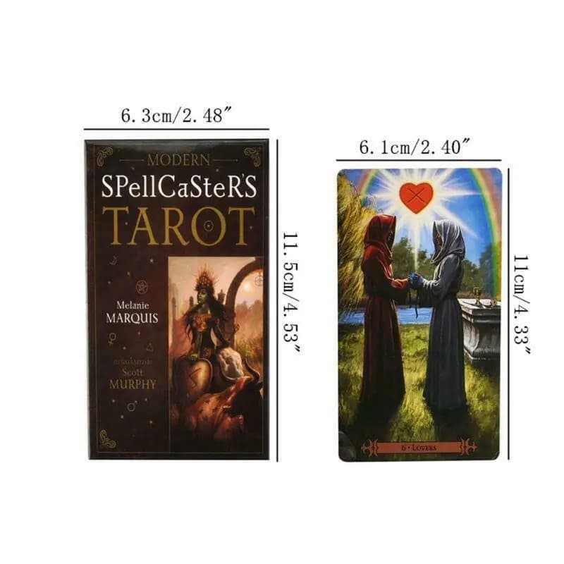 Mazzo di tarocchi moderno per maghi da 11,5*6,3 cm, 78 carte per principianti e professionisti – Strumento di divinazione per la guida quotidiana