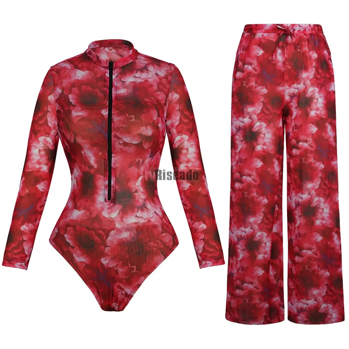 Costume da bagno intero in rete da donna 2026, monokini sexy vintage con pantaloni lunghi, completo da spiaggia