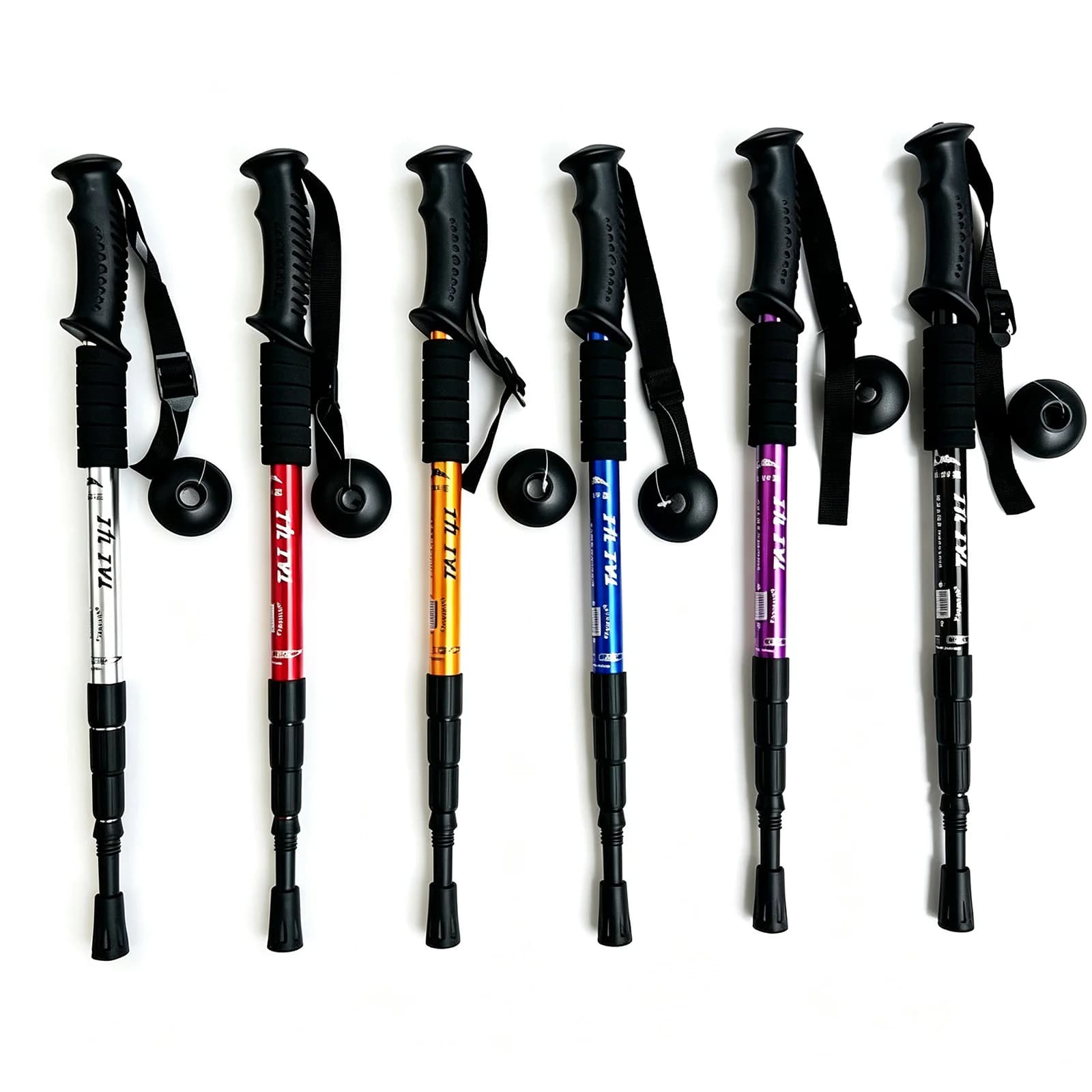 Adjustable Aluminum Alloy Hiking Trekking Poles for Climbing Mountain Climbing Walking Sticks with Straight/T Handle Options