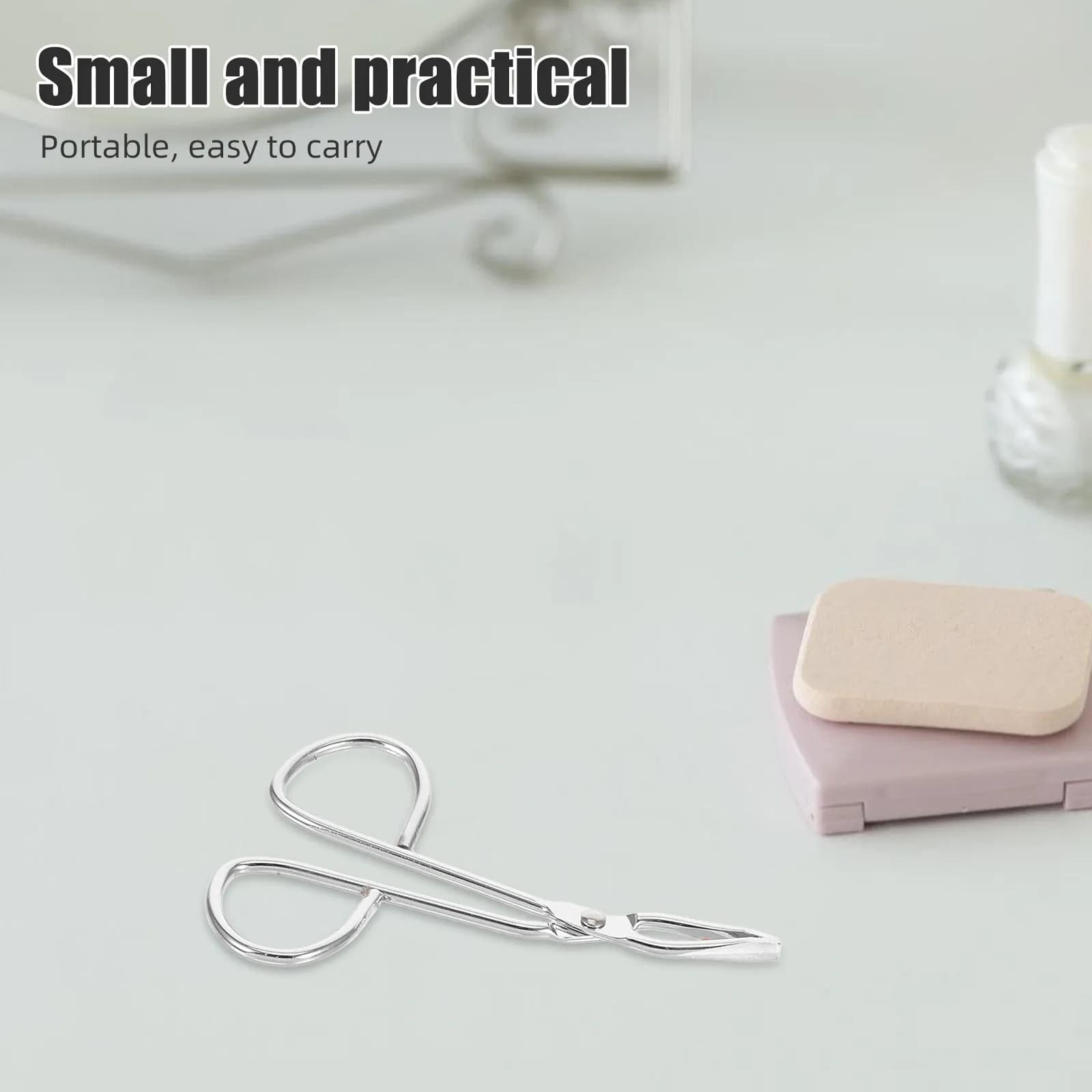 Set di 2 Pinzette in Acciaio Inox con Punta Inclinata, Manico a Forbice, Applicatore di Precisione per Ciglia, Strumenti di Bellezza