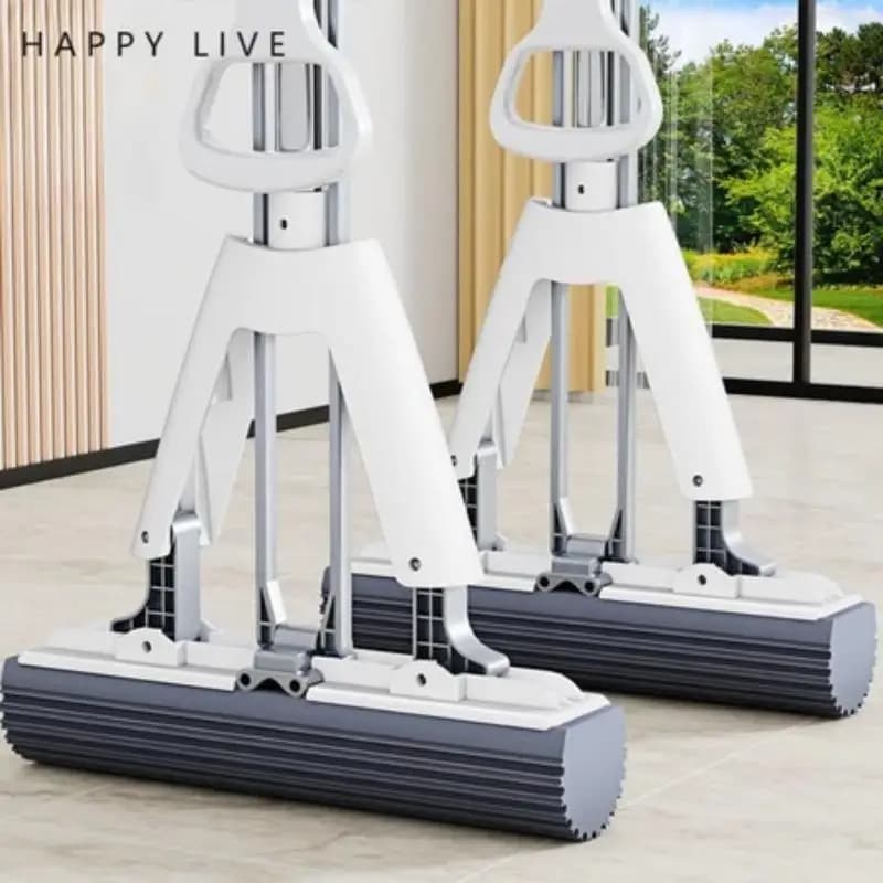 Floor Mop Squeeze Lazy Sponge Cleaning Hand Wash-Free Absorption Portable Foldable No Strain