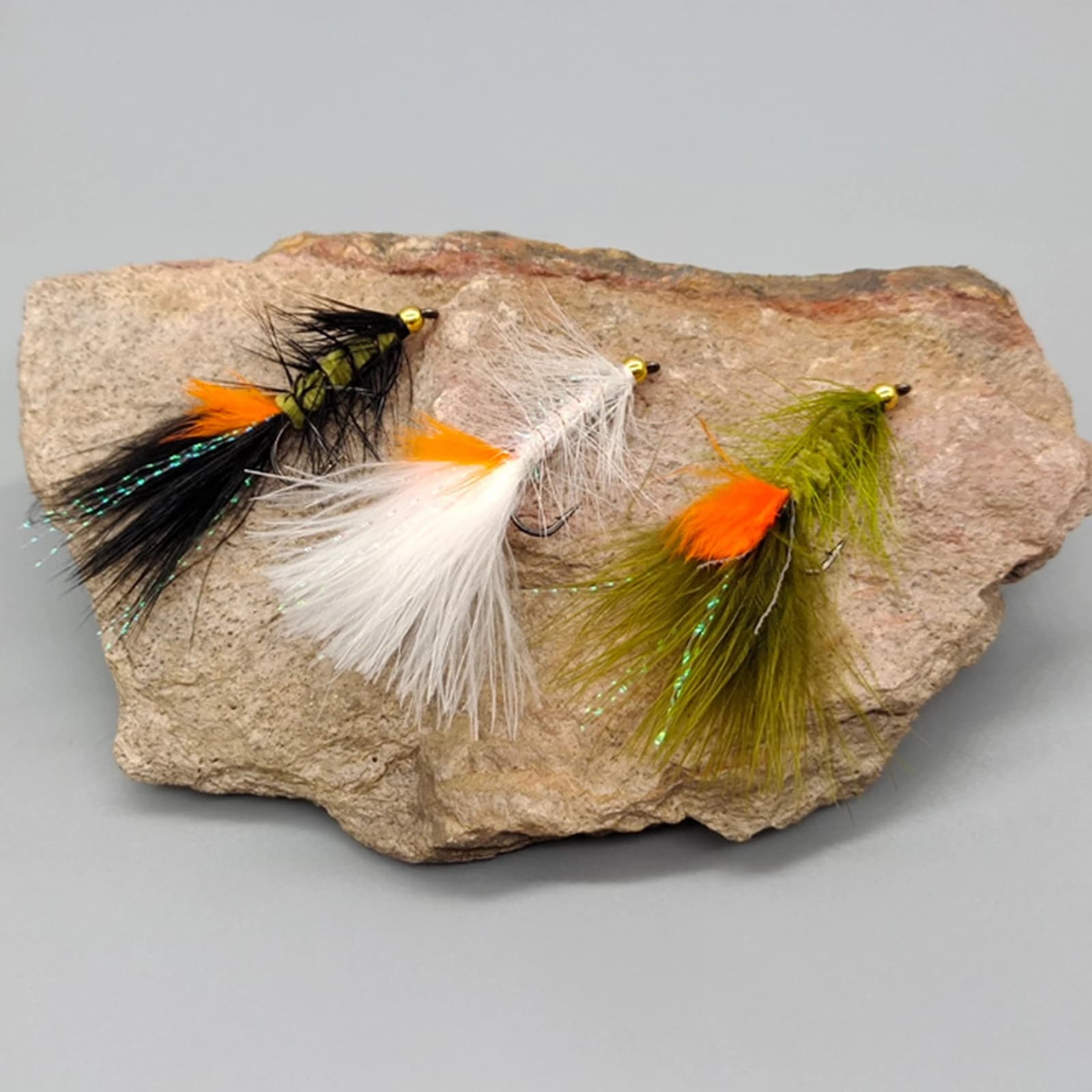 6 esche per la pesca a mosca con piume di cigogna per la pesca alla trota in laghi e corsi d'acqua dolci, adatte ai principianti, in materiale resistente