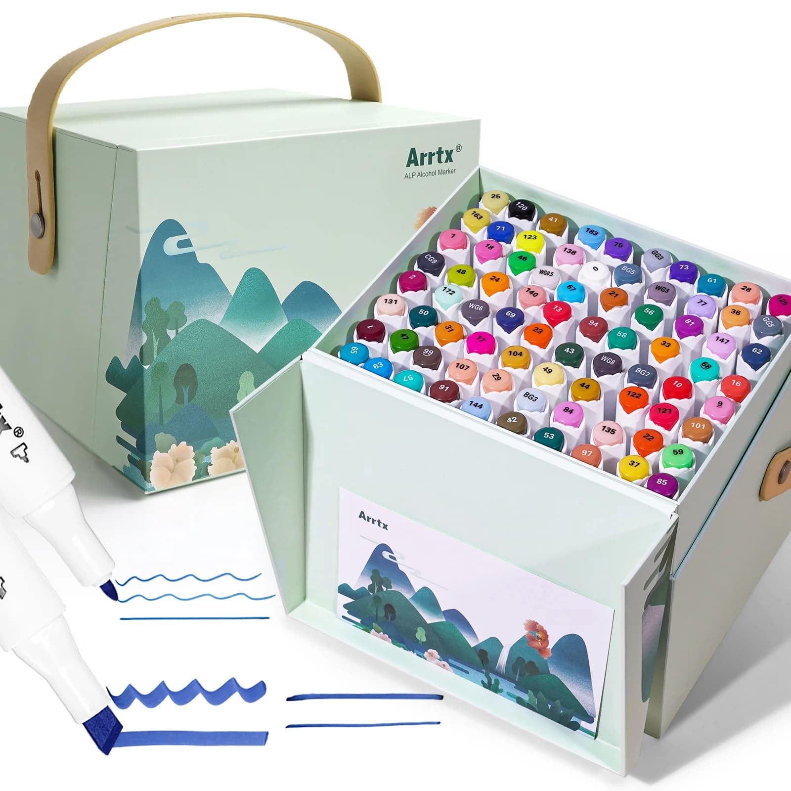 Arrtx ALP 80/90 colori Pennarelli ad alcool Penna colorata a doppia punta per illustrazione di ritratti Adatto per principianti e artisti