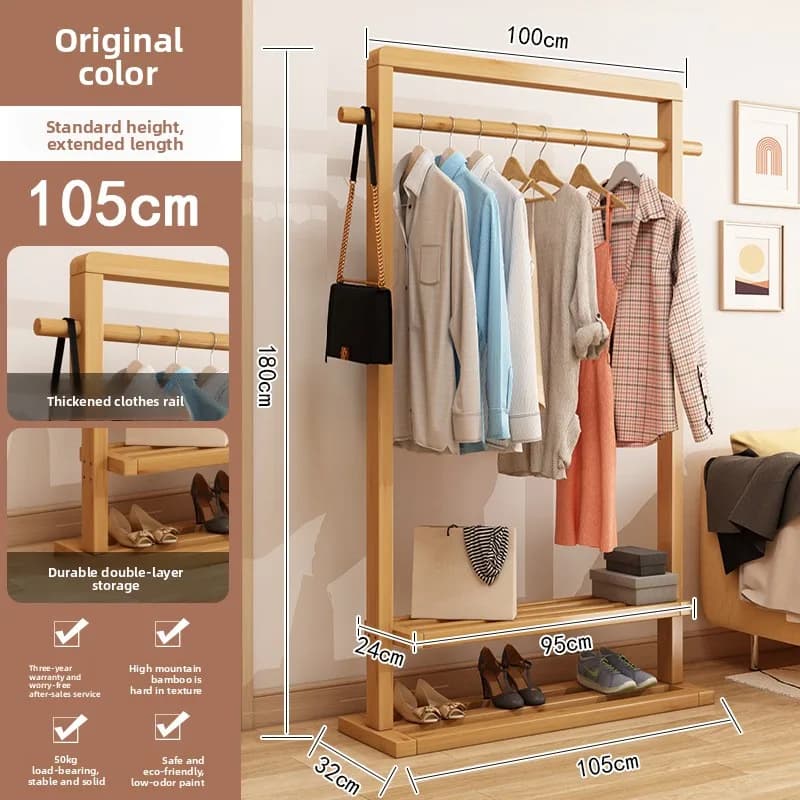 Appendiabiti mobile robusto Nanzhu, verticale da terra a soffitto, per camera da letto, soggiorno, non in legno massello, per homestay