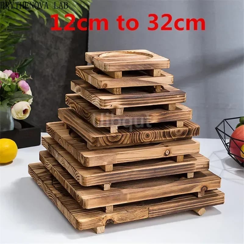 Board barbecue square heat insulation wood pad stone plate Pad Casserole Stone Pot Heat Insulation Wood Iron Plate