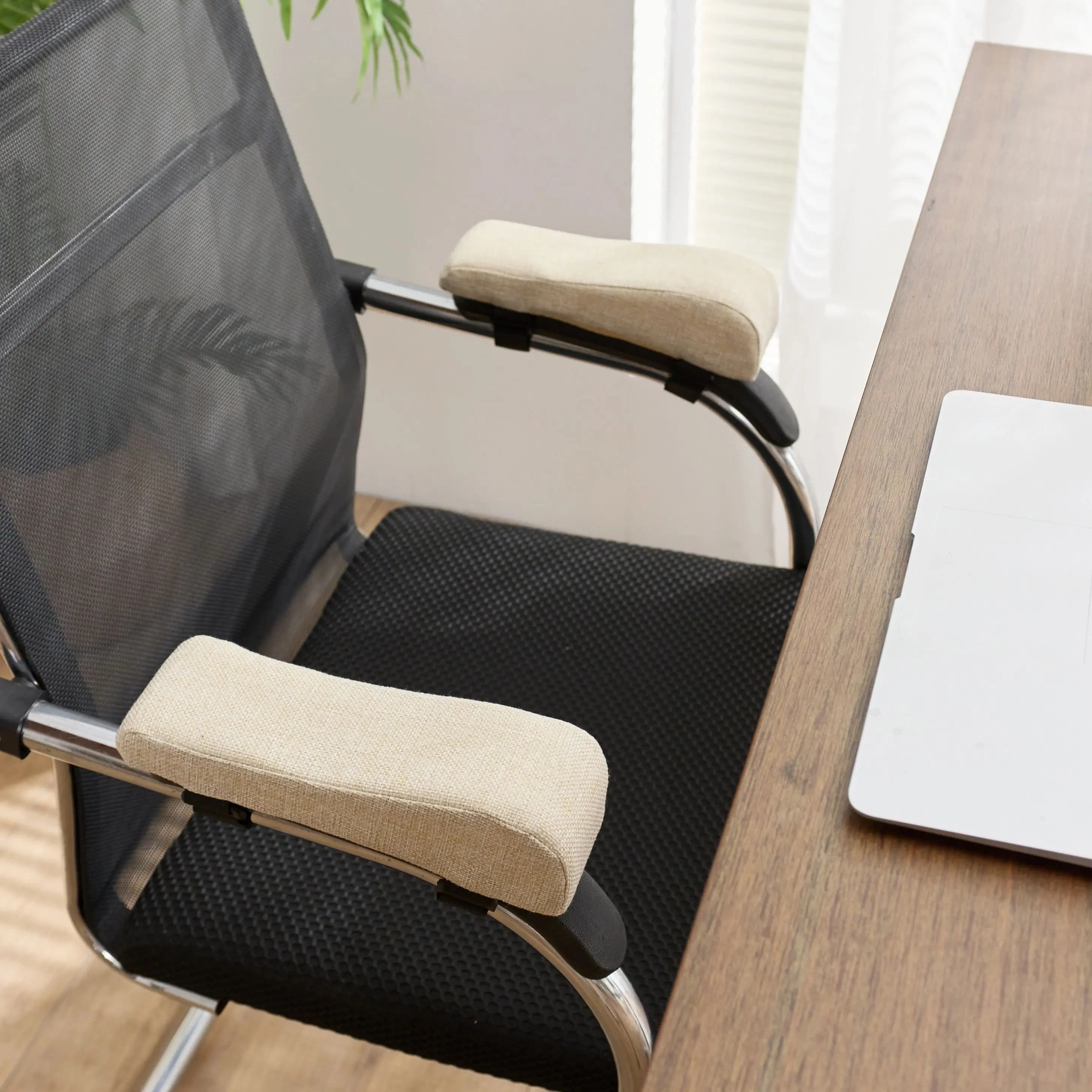 Cuscinetti per Braccioli Sedia da Ufficio in Schiuma PU, Cuscino Ergonomico Morbido per Braccioli Sedia da Scrivania, Cinghia Antiscivolo, Supporto Comfort