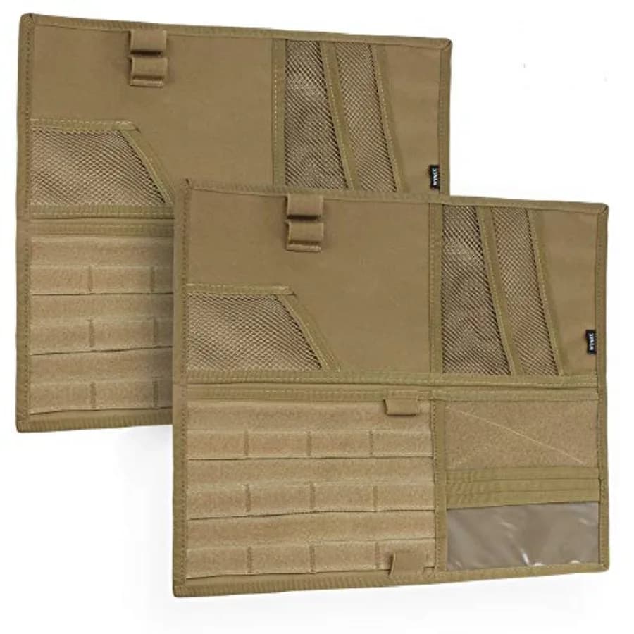 Organizer per Parasole Auto con Pannello MOLLE Pieghevole a Doppio Lato, Portaoggetti per Parasole Auto per Accessori Essenziali e Attrezzatura Tattica Compatibile