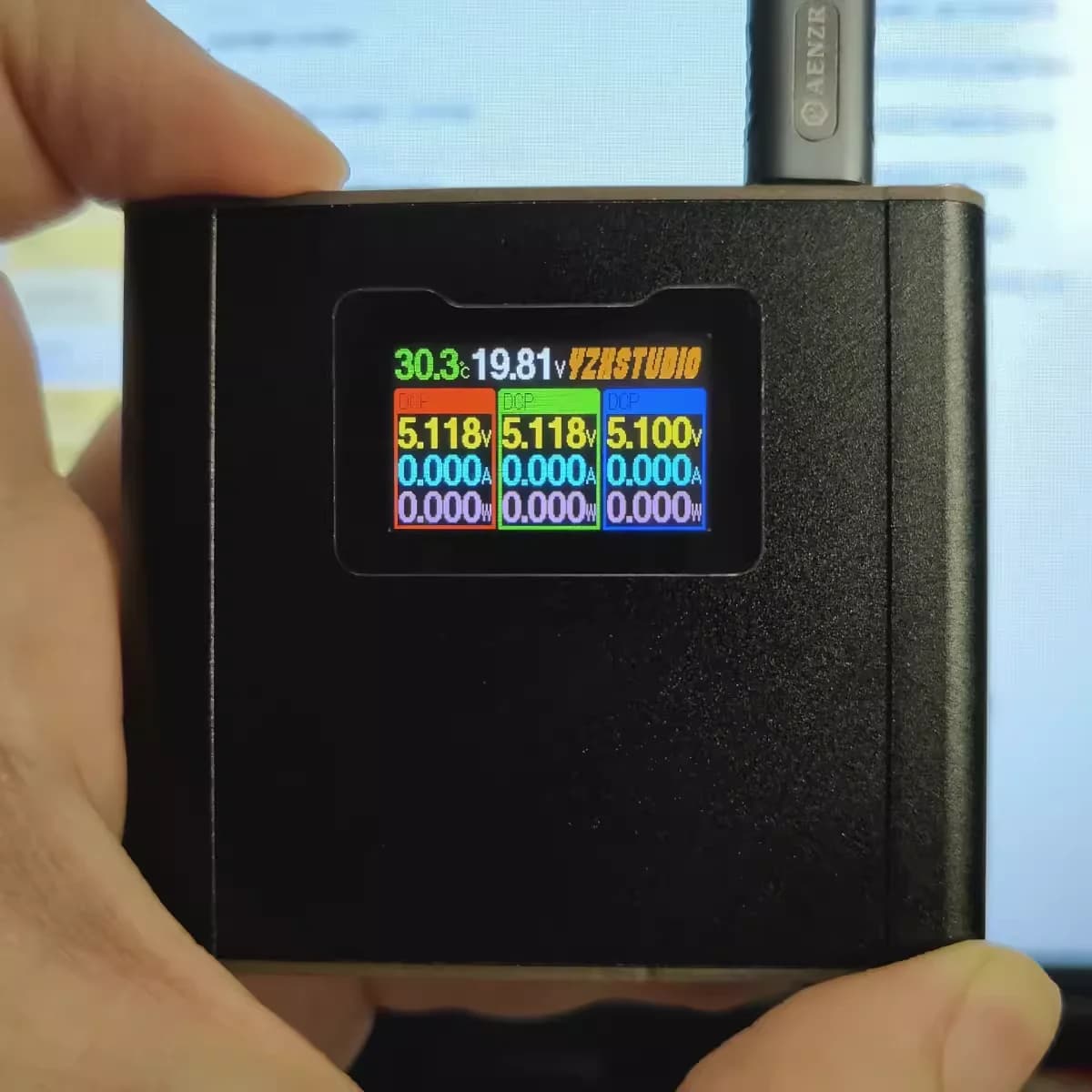 Yzxstudio ZC832 caricabatteria da auto Desktop 6 Multi port 420W ricarica rapida IPS schermo a colori misuratore digitale Coulomb