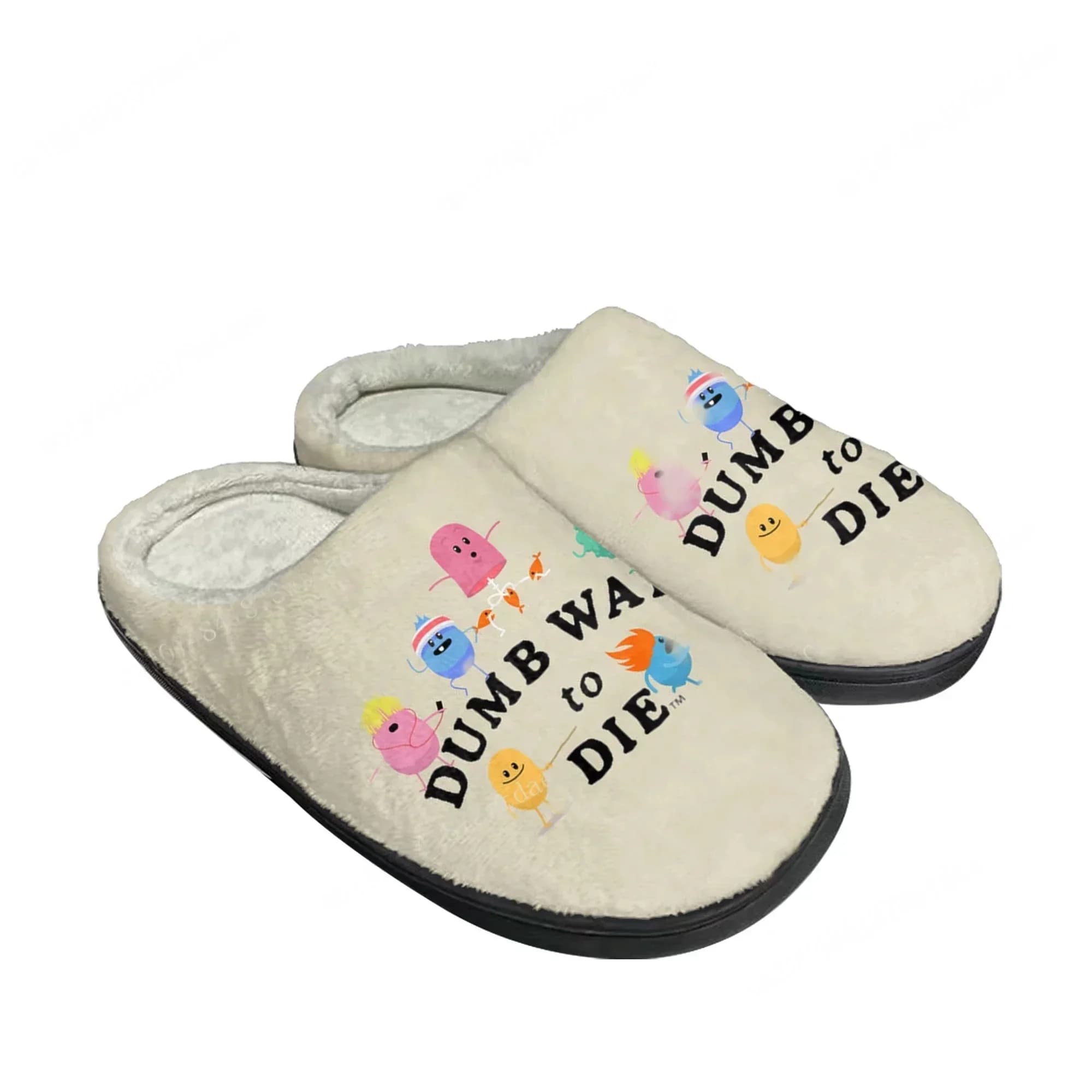 Pantofole in cotone Dumb Ways To Die per uomo e donna, in peluche, casual, calde, da camera, con design anime e cartoni animati, personalizzabili, termiche, da interno