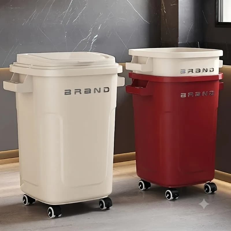 10/20/34/46/65L Trash Can with Lid Wastebasket Recycle Bin Bathroom Garbage Cube Kitchen Food Waste Plastic Bin Home Accessories