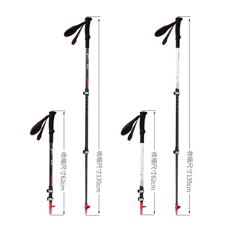 Carbon fiber trekking poles, light hiking poles, telescopic trekking poles, adjustable walking poles for the trail